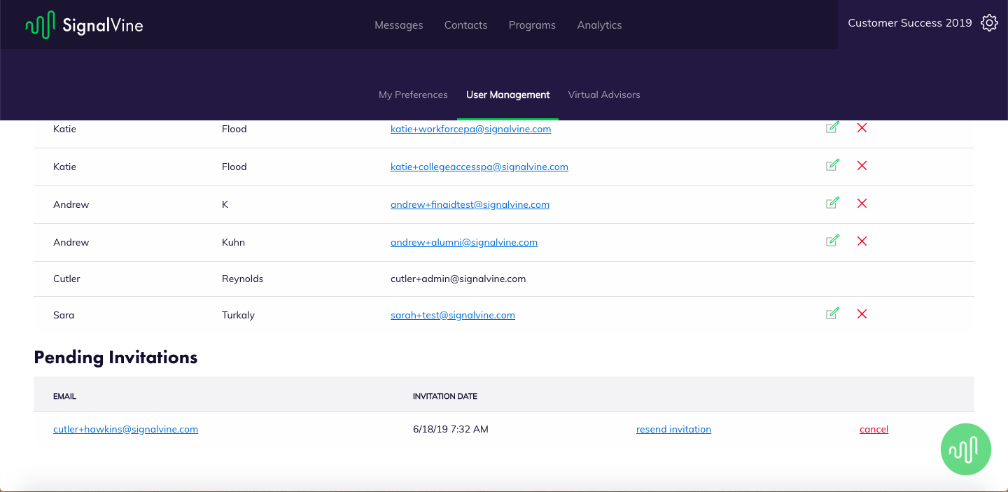 Image of pending invitation that needs to be deleted