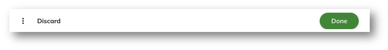 UI screenshot of the done button in the bottom right corner