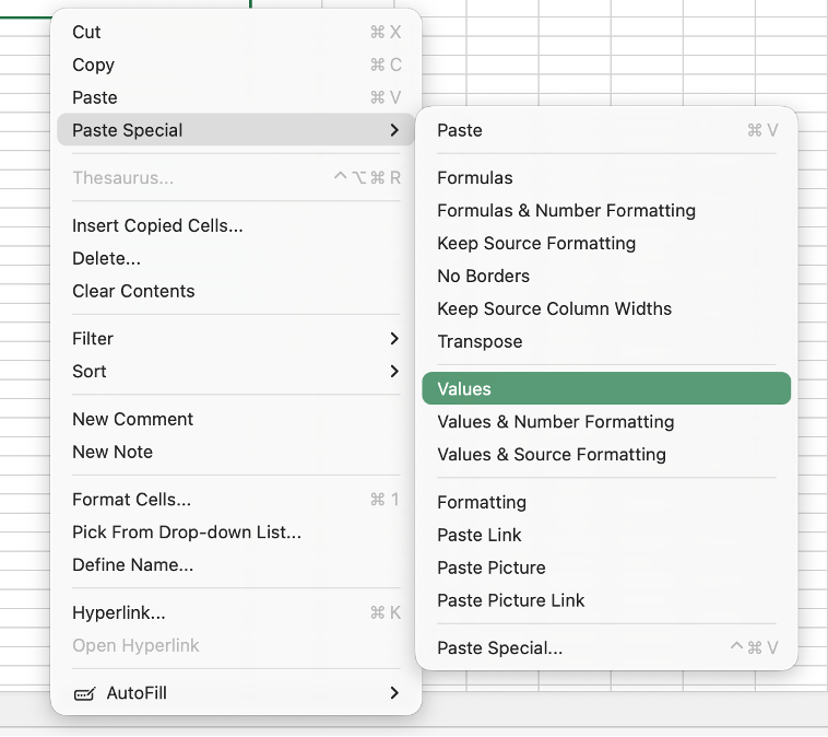 paste as values